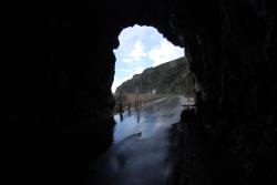 Sheltering in a tunnel during a rain storm