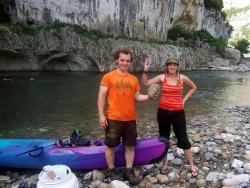 Ezra and Sarah kayaking