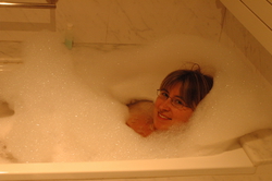 Friedel went a little heavy on the bubble bath!
