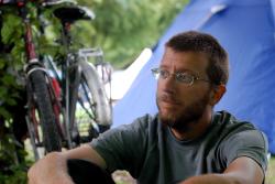 Andrew in Munich campground