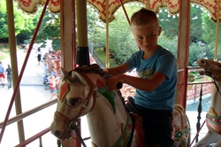 George looking thoughtful as he rides 