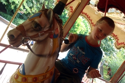 Hamish on the carousel