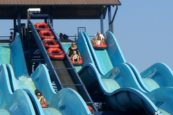 Gina and George on the waterslide