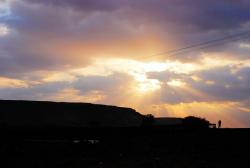 Sunrise over the Euphrates river