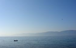 A lone fisherman near Thessaloniki, Greece