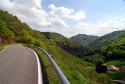 A twisty mountain road in France