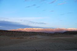 Rose coloured mountains at sunset, just north of Firuz Abad