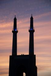 The incredible Jameh Mosque minarets in Yazd