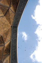 Birds flying around the mosque