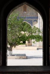 Through the doorway of a mosque