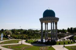 A pretty mausoleum as we leave Tashkent