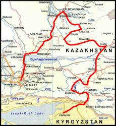 Route 2 – Almaty to Kyrgyzstan, the long way....