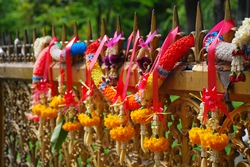 Flowers near a shrine