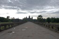 Soon this approach to Angkor Wat will be packed