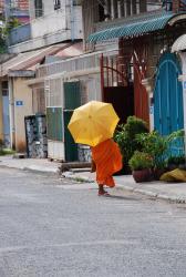 Monk in a street