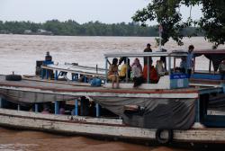 A simple ferry across the Mekong