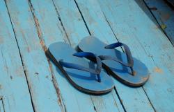 Sandals on the deck
