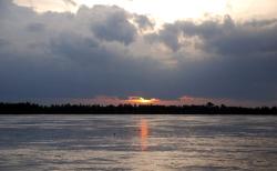 Sunset over the Mekong in Kratie