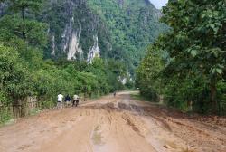 The main road, covered in mud