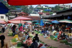 Vegetable sellers in Huay Xai