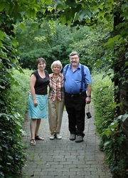 Friedel, Gertrud and Paul in Gertrud's Garden.