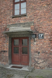 A closer look at the outside of one of the barracks. Many of them have now been turned into museums within Auschwitz