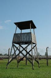 A guard's watchtower at Birkenau