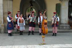 A band in the main square in Krakow