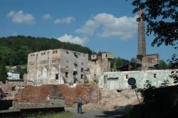 This factory was being destroyed when we were there. We later found out it was used to manufacture things during the war, althou