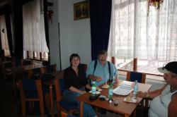 Paul and Friedel in the restaurant of her great-grandparents, along with the man who now owns it. It was closed when we were the