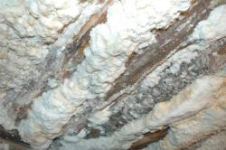 Salt crystals on the ceiling of the mine