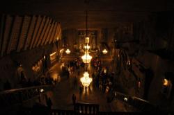 The main highlight of the mine is this underground ballroom, complete with pictures carved into the wall, sculptures and a 