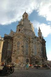 The Frauenkirche in Dresden, which is just now being rebuilt after the 1945 bombing