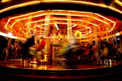 That night we were in Bath, and walked around their Christmas market until we came to this carousel.