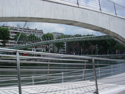 An artistic bridge, just a few minutes walk from the Guggenheim.