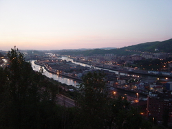 The view from our hostel at night.