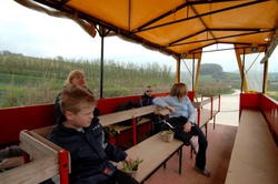 On the farm tractor