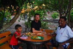 Supper at the palm oil plantation