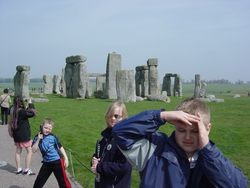 Kids at Stonehenge