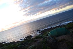 Last light on our great Yallingup tent site