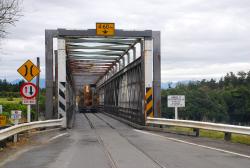 A unique rail-road bridge