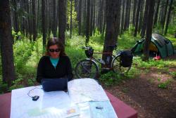 It's nice to have a forest camp as your office!