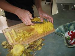 Andrew shows off his Thai pineapple skills