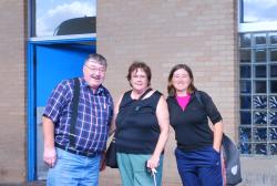 Paul, Liz and Friedel - leaving for the airport