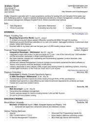 Andrew I Grant - IT Developer - Resume