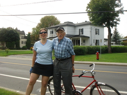 Friedel and a local character, who stopped by to tell us about the cycle paths in the area and his time in the war