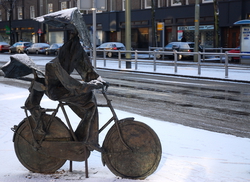 Bicycle statue we like in Den Haag
