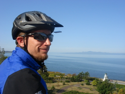 Andrew the next morning, heading out from Kamouraska