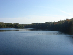 A lake on the trail