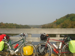Our bikes on the NB trail, heading from Grand Falls to Muniac